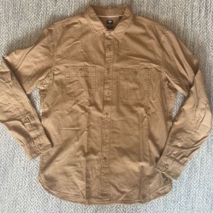 XL Uniqlo Slim Fit Brown Twill Work Shirt